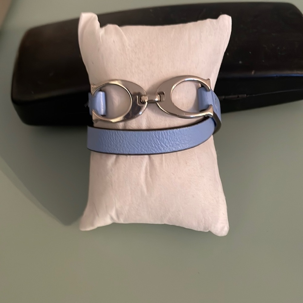 Authentic Coach logo wrap bracelet in periwinkle blue